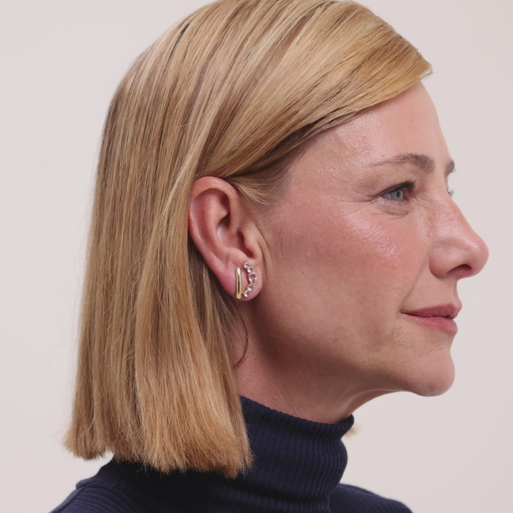 Brinco Line Ouro Amarelo