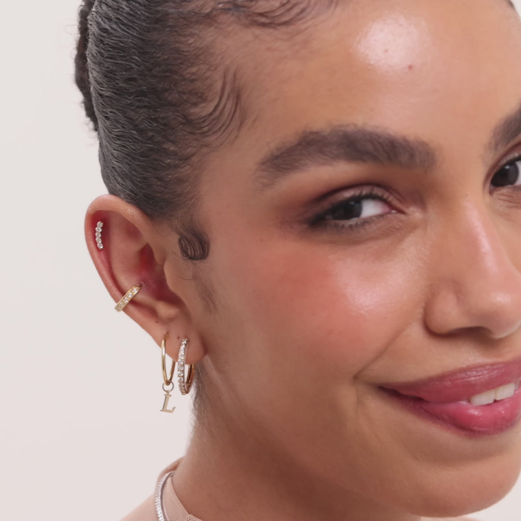 Piercing Argola Twist Pavê Ouro Amarelo