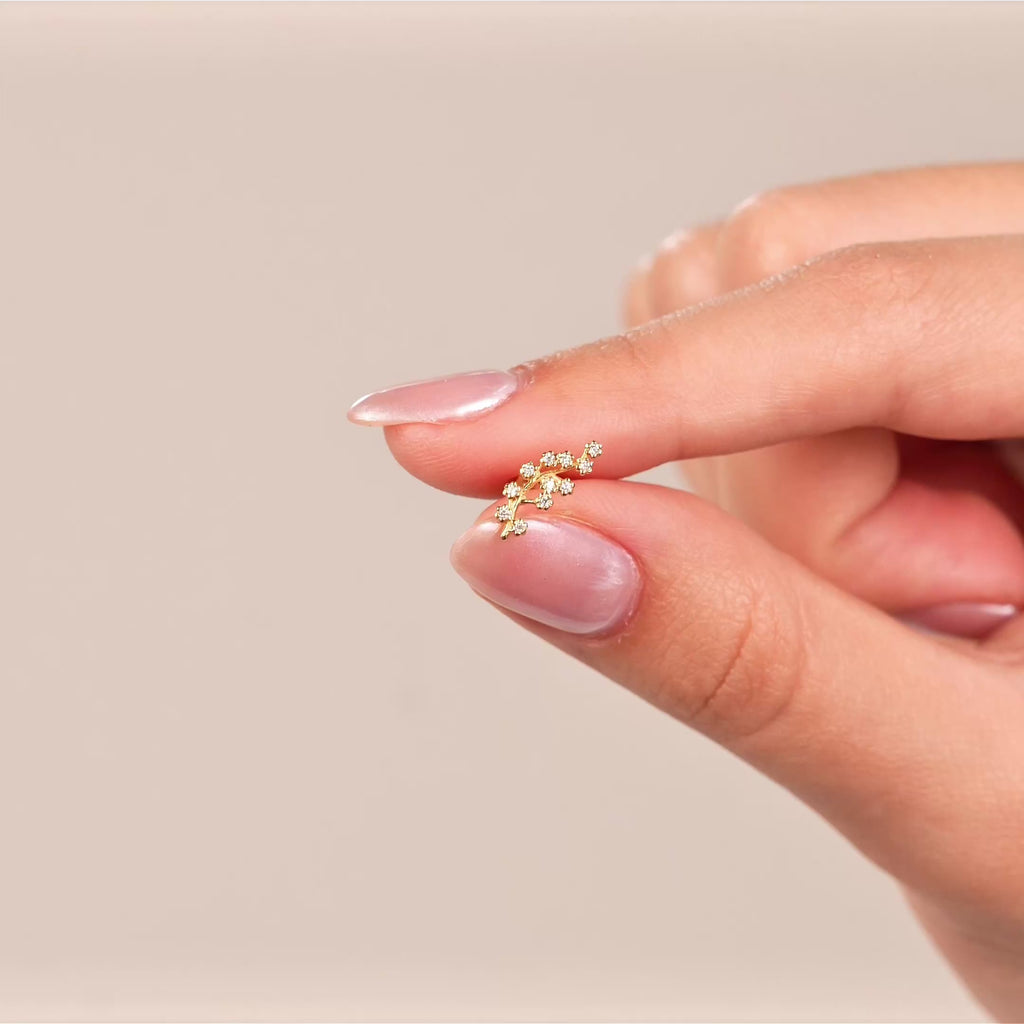 Piercing Ramo Pavê Ouro Amarelo